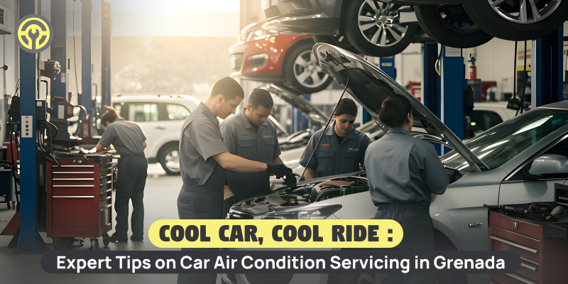 How often should I service my car's air conditioning system in Grenada?